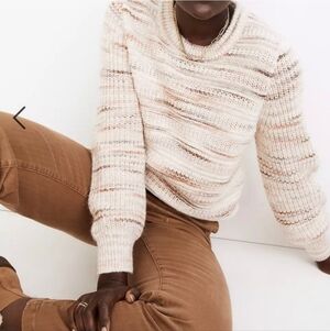 Madewell Space Dyed Canton Long Sleeve Crew Neck Sweater- size S